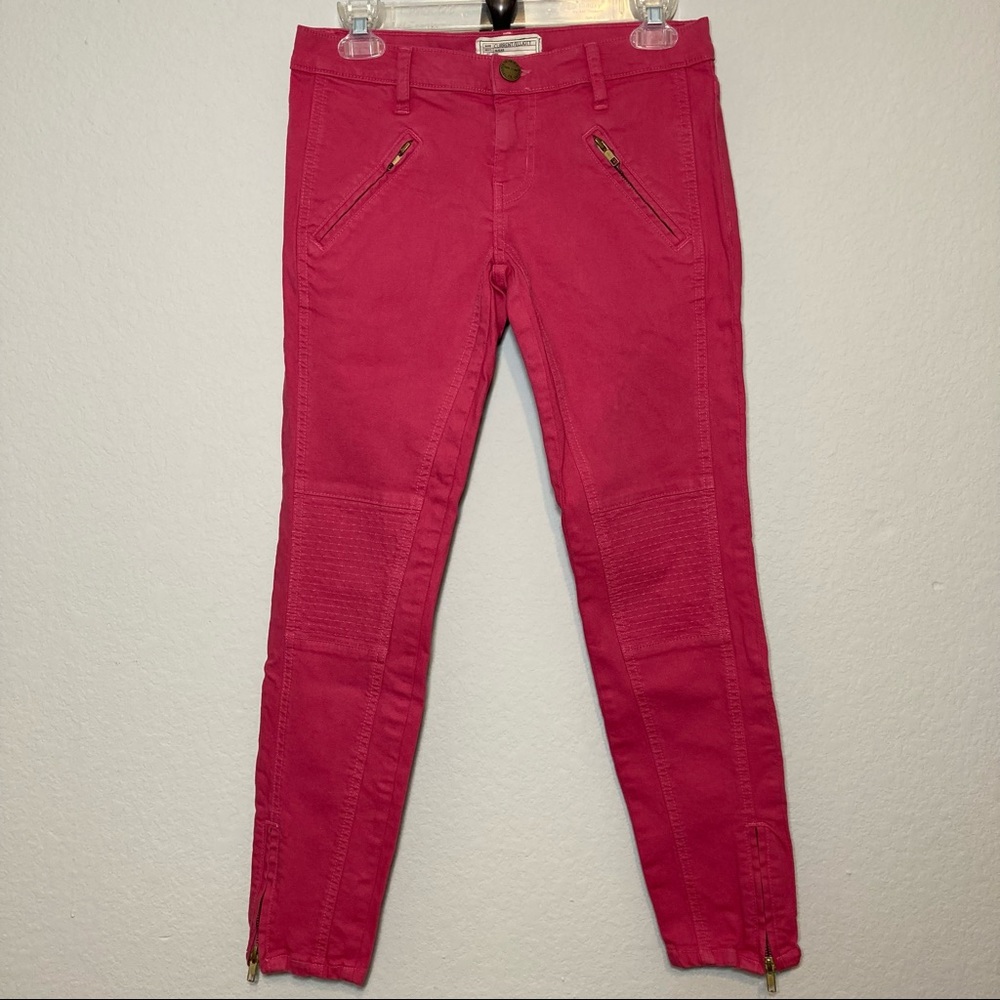 CURRENT ELLIOTT Moto Zippered Ankle Skinny Jeans Size 28